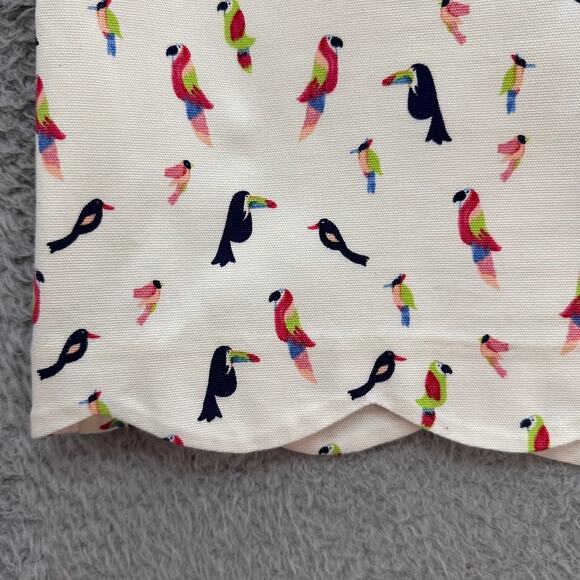 Talbots Size 8 Petite Pencil Skirt Bird Design Colorful Scalloped Hem Fun Beach - Picture 4 of 10